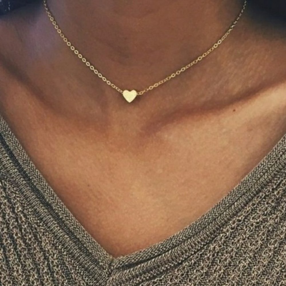 Gold Single Heart Necklace